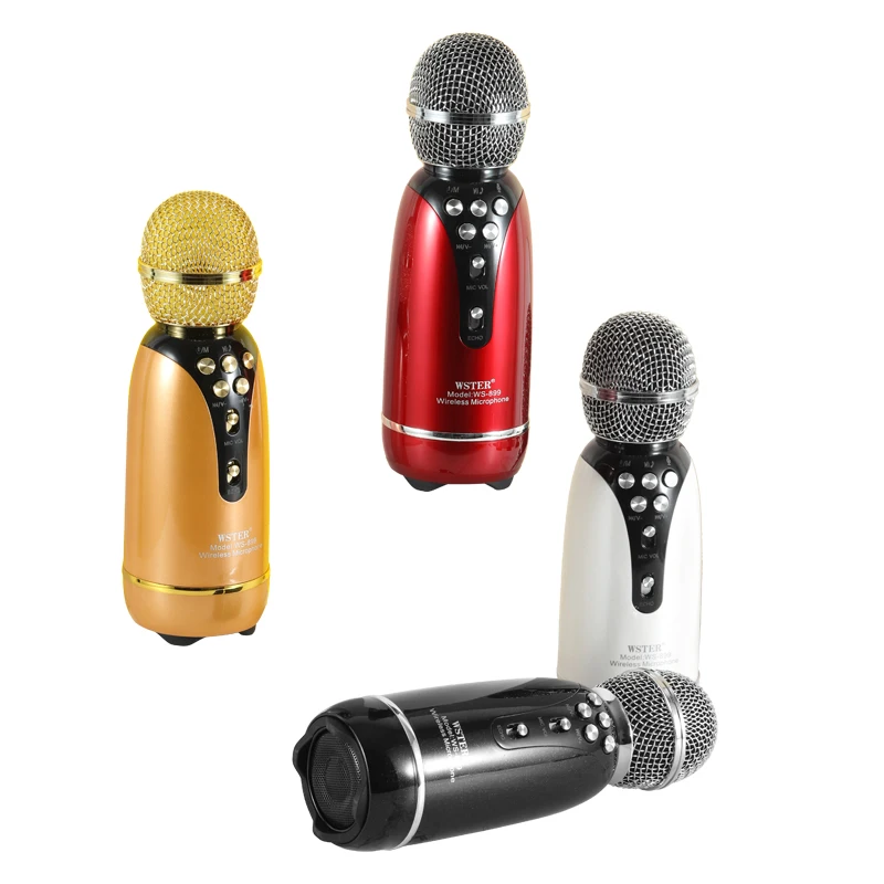 

Ws899 Handheld Microphone Wireless Karaoke Bluetooth USB/TF/audio cable music player call Condenser Mic For iOS Android Smart TV