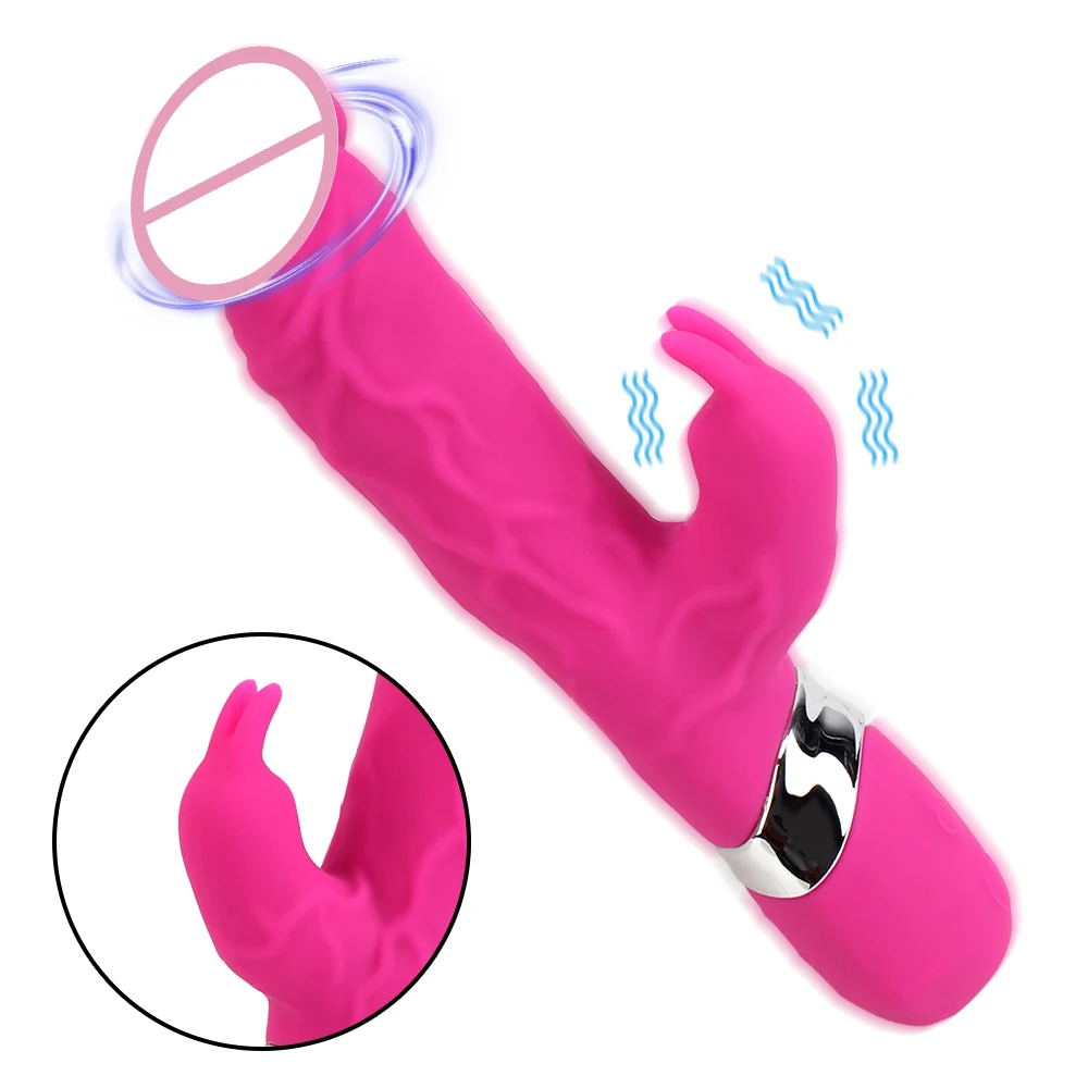 

OLO Double Rod Masturbation 7 Modes Waterproof Bunny Vibrator Vagina Clitoris Stimulating G-spot Dildos for Women
