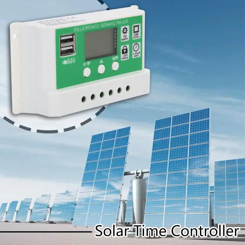 12V 24V Авто за максимальной точкой мощности Солнечный контроллер заряда ЖК-дисплей