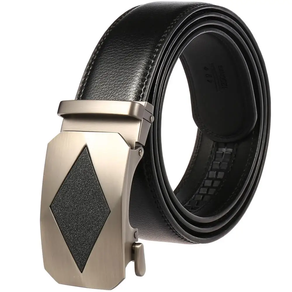 

Ремень из натуральной воловьей кожи мужской, роскошный модный классический деловой пояс с автоматической пряжкой