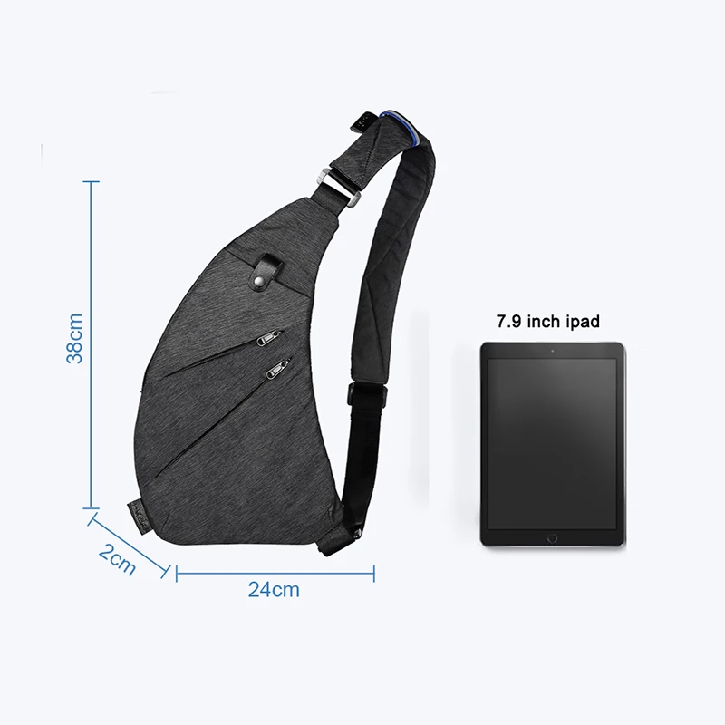 Нагрудная сумка DIENQI для мужчин многофункциональная водонепроницаемая через