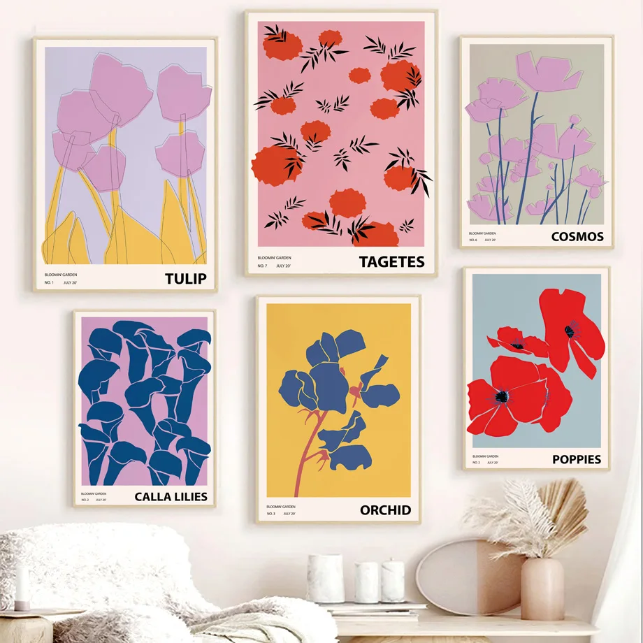 

Paris Flower Market Daisy Magnolia Abstract Wall Art Canvas Painting Nordic Posters And Prints Wall Pictures Living Room Decor