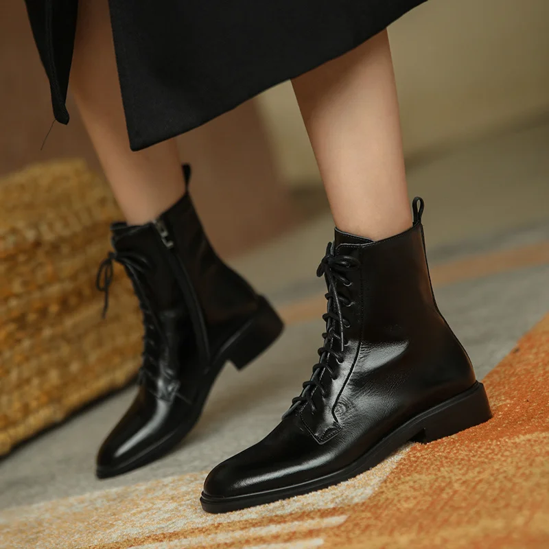 

SKLFGXZY black brown Riding boots Genuine leather European Female boots Women boots Head layer cowhide Women's shoes shoes 34-41