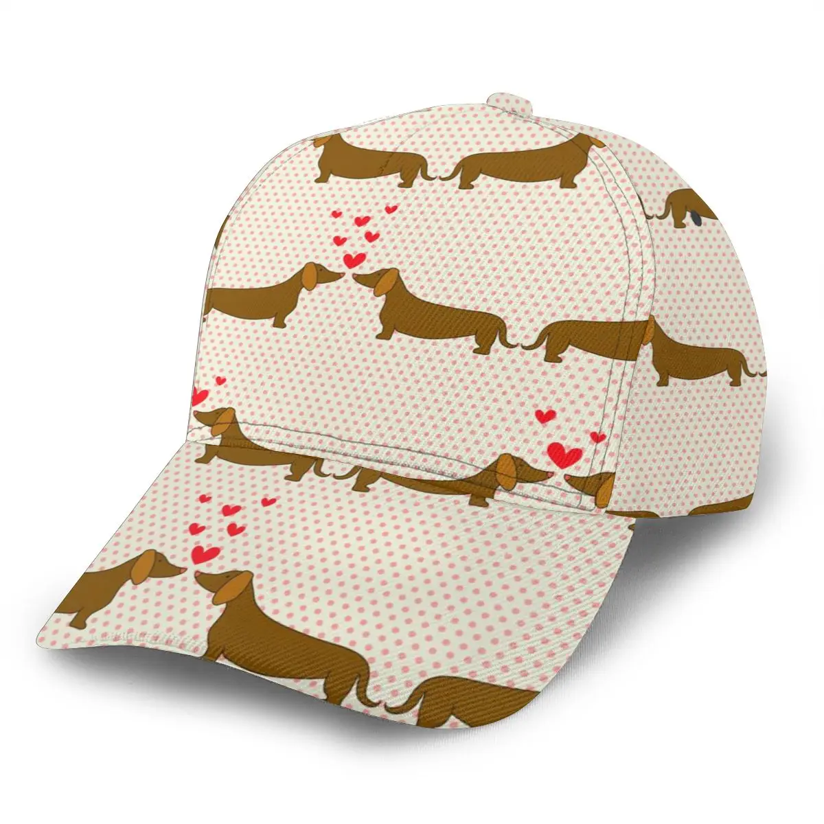 

Бейсболка в стиле таксы с сердцами для мужчин