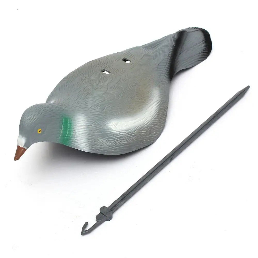 Pigeon Очень реалистичные пластиковые приманки для охоты на голубя с палкой для охоты и украшения сада во дворе - Цвет: Pigeon