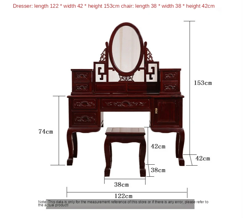 

Chinese Noble Palace Style Rosewood Dressing Table Bedroom Elegant Furniture Sandal Wood Dressing Table Home Decoration