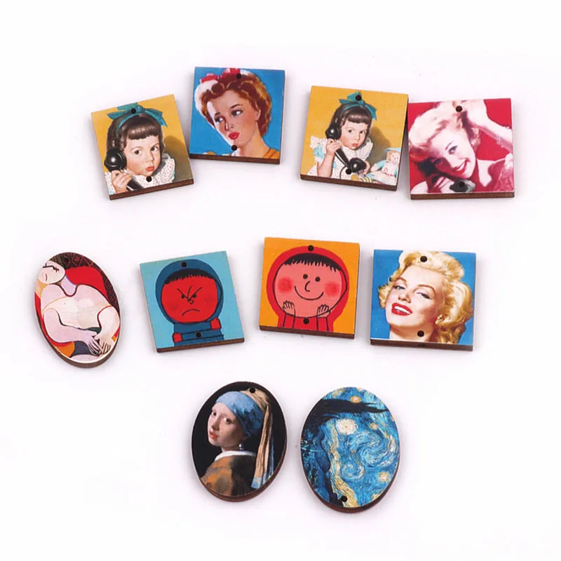 10 шт. аксессуары ручной работы серьги для женщин Ренессанс картины овальные