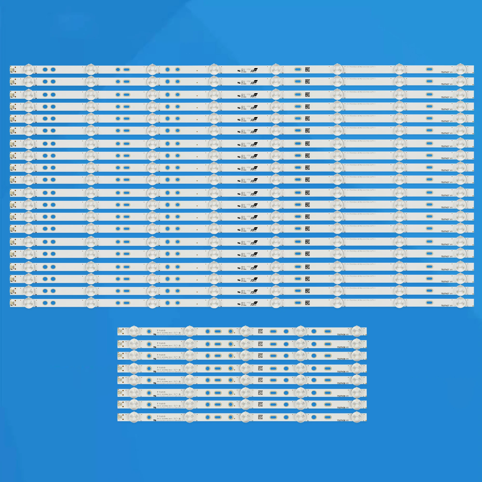 Новый 28 шт. светодиодный Подсветка полосы (5 ламп + 8 ламп) 750TV07 V1 CX-75S01E02-2B753-0-E-59K-4638-T