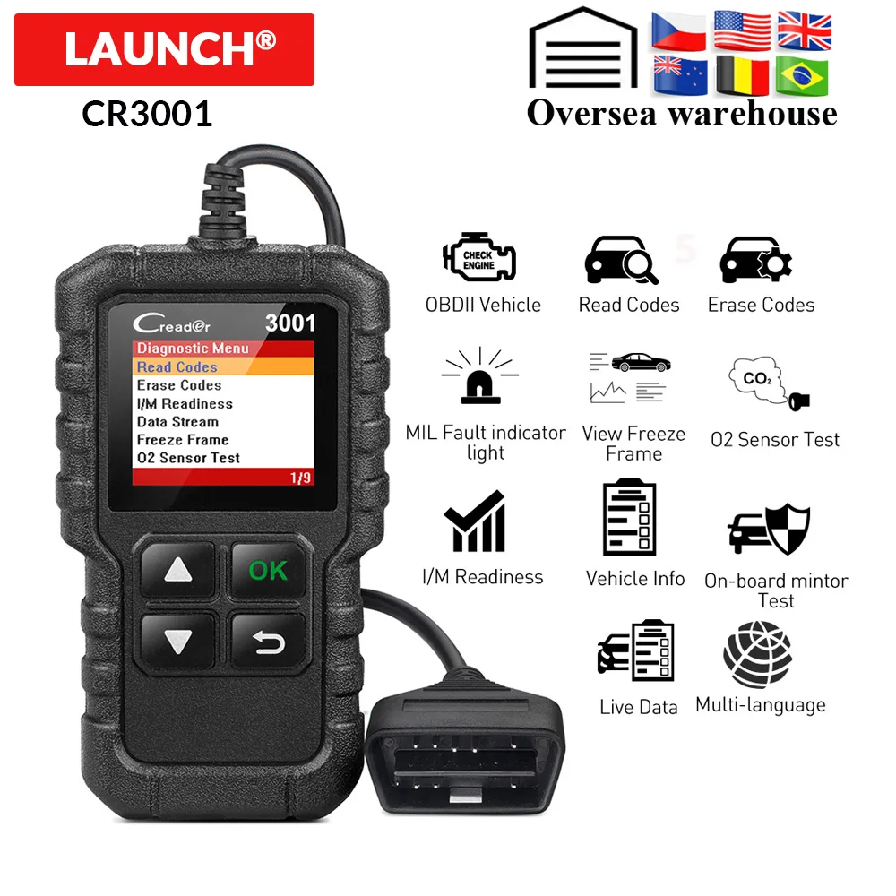 Старт X431 Creader 3001 OBD2 Автомобильный сканер CR3001 автомобильный диагностический инструмент OBDII OBD 2 код ридер анализатор двигателя ELM327 NT200C