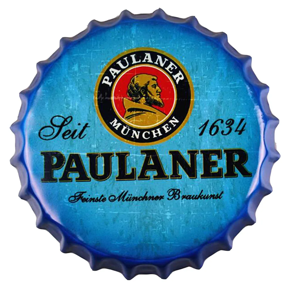 Металлические жестяные знаки в виде крышки для бутылки 35 см декоративные тарелки