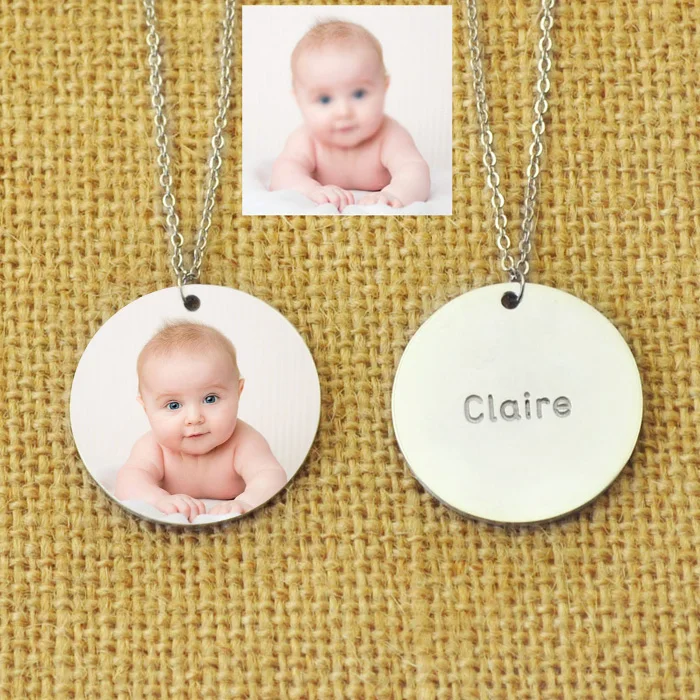 Персонализированные ожерелье с фото подарок на день рождения гравированное Keepsake