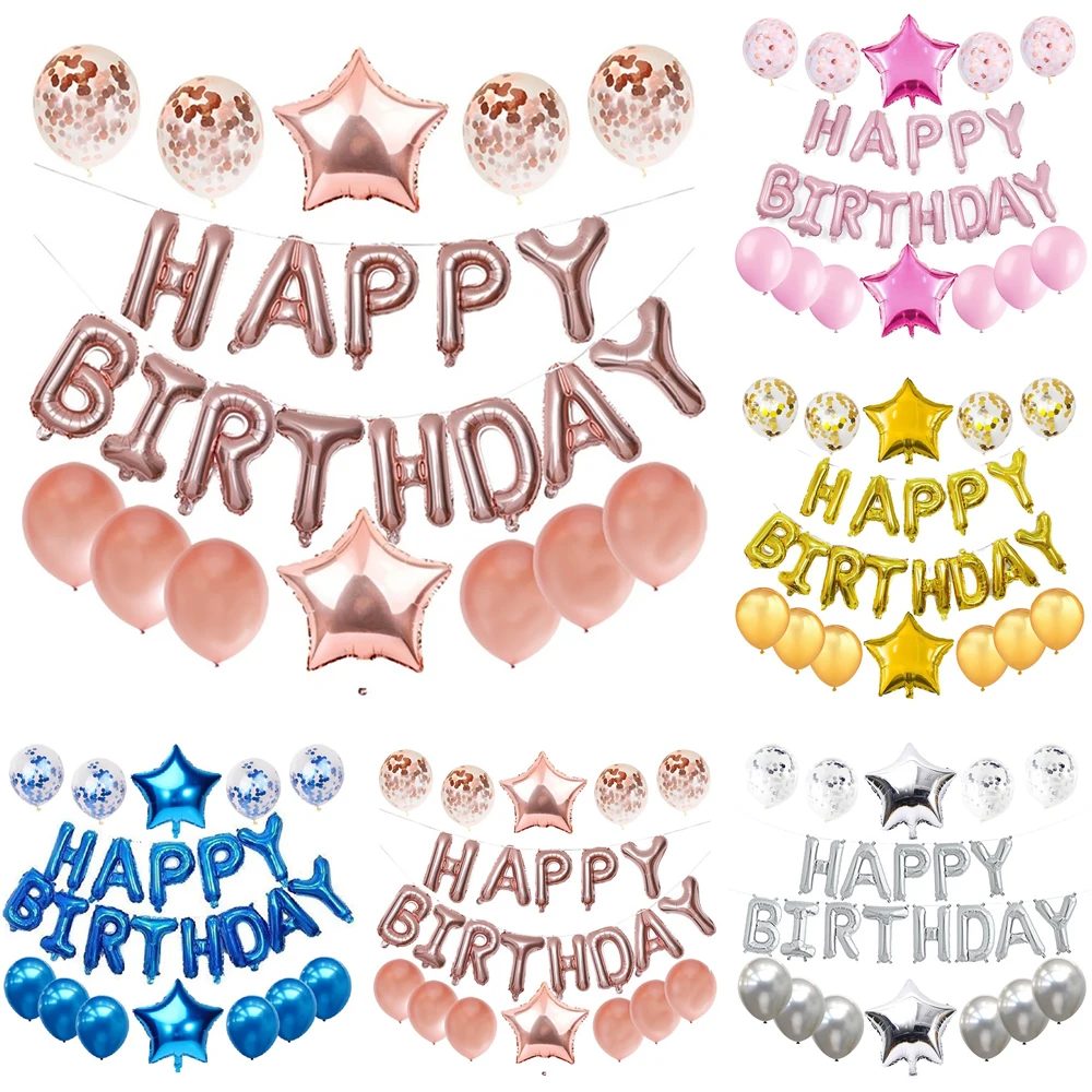 Многоцветный выбор из латекса звезд и букв круг комплект воздушных шаров