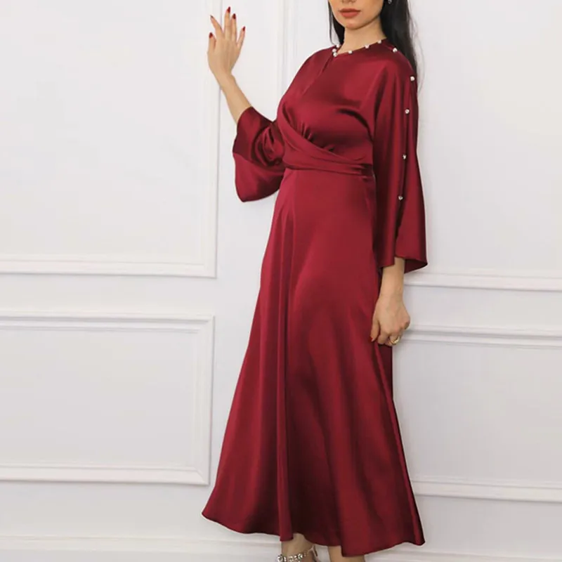 

Dubai Abaya Turkey Femme Arabic Hijab Muslim Fashion Robe Satin Dress African Dresses Abayas For Women Islamic Clothing