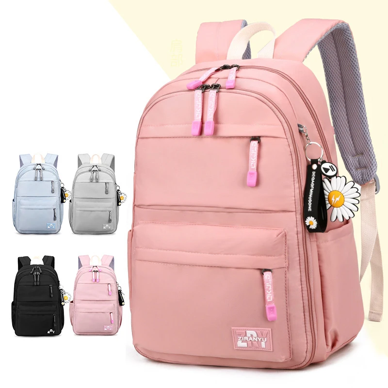Рюкзаки для девочек, повседневные школьные ранцы, Детские портфели для учеников начальной школы, дорожные однотонные сумки для подростков