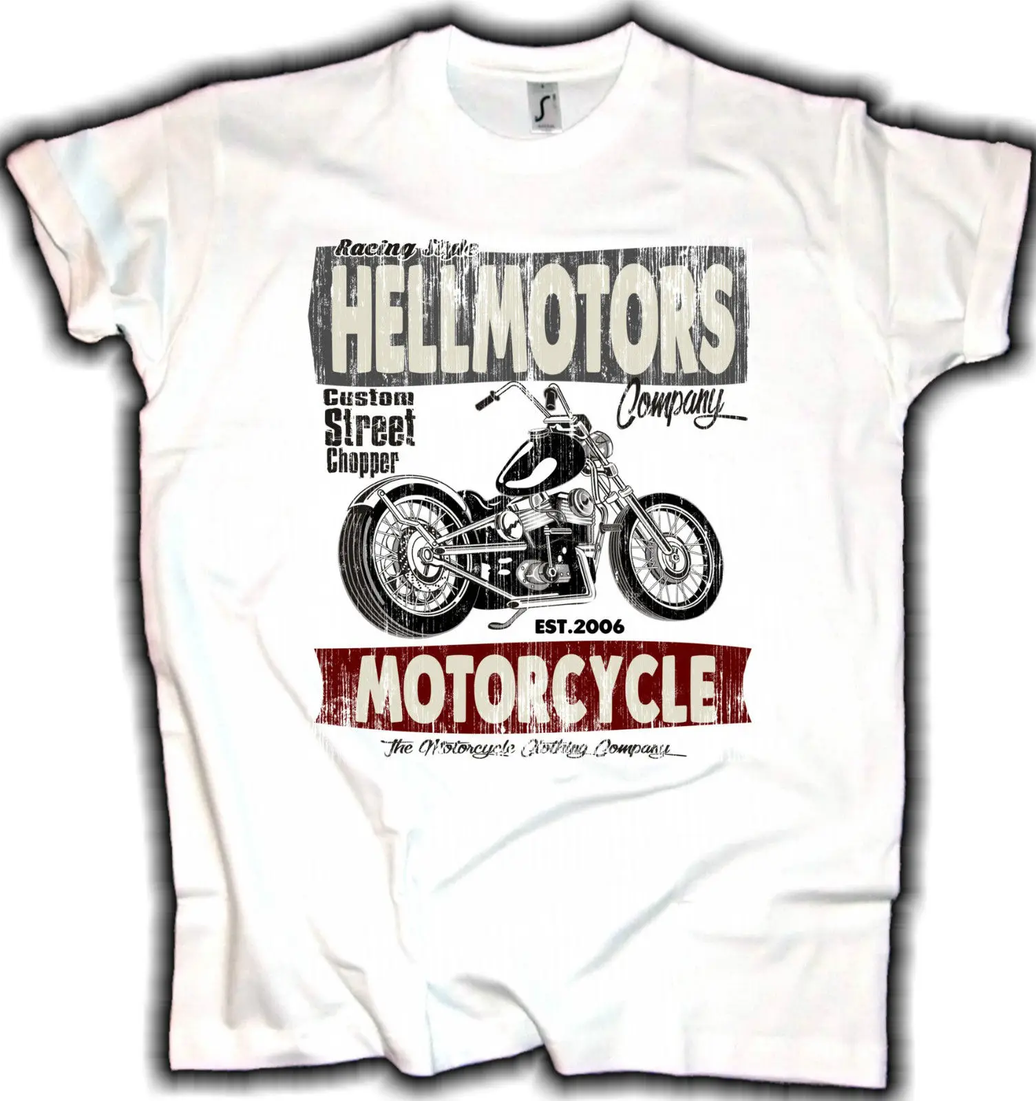 

2019 Hot Sale Fashion Biker T-Shirt Old School Custom Chopper Vintage Shirt Hot Rod V8 US Car Tee Shirt
