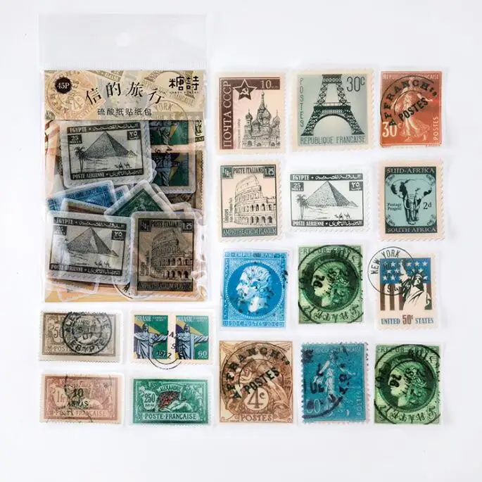 XINAHER 45 шт./пакет винтажный газетный завод кружева путешествия бумажный стикер украшения наклейки DIY дневник в стиле Скрапбукинг этикетка стикер - Цвет: C
