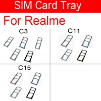 sim card tray for realme c3 c11 c15 sim card socket reader holder slot replacement parts