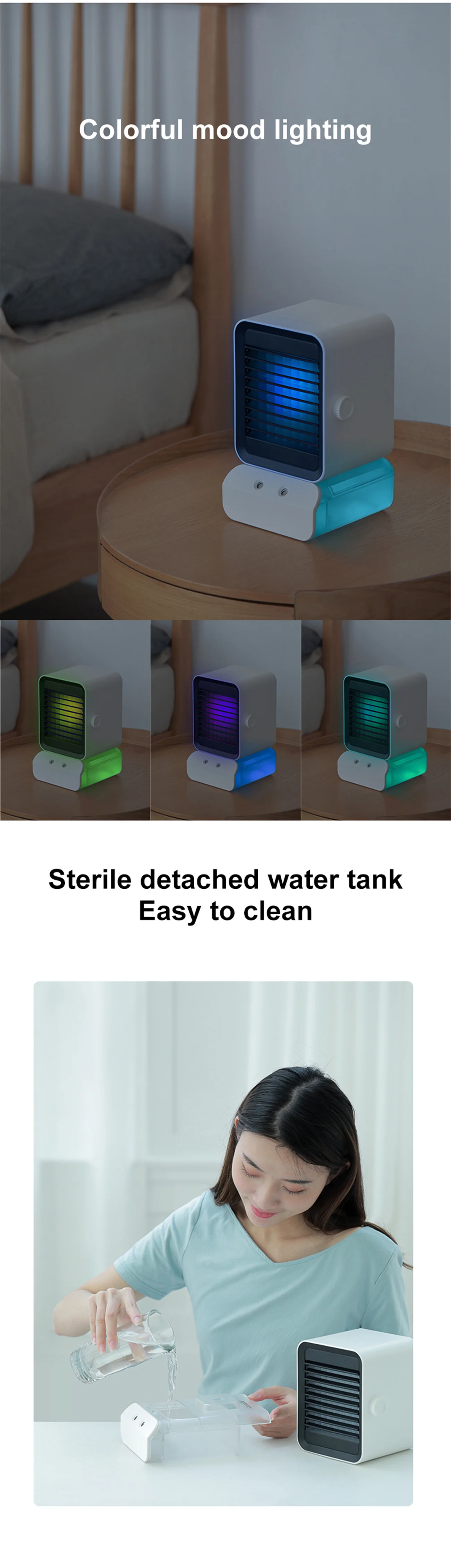 

New Product Home Desktop Air Heating Fan / Mini Air Cooling fan / Spray Humidifying Fan