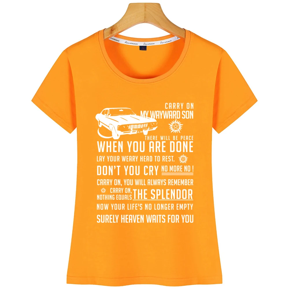 Топы футболка Женская сверхъестественная летняя белая хлопковая | одежда