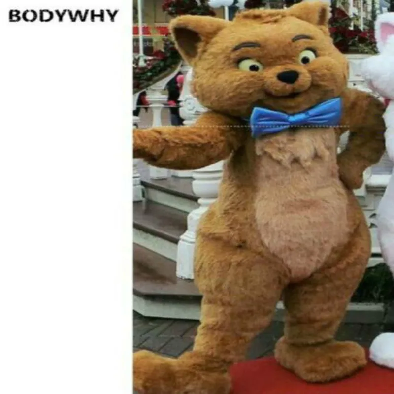 Костюм талисмана с имитацией меха милого кота Вечерние костюмы для