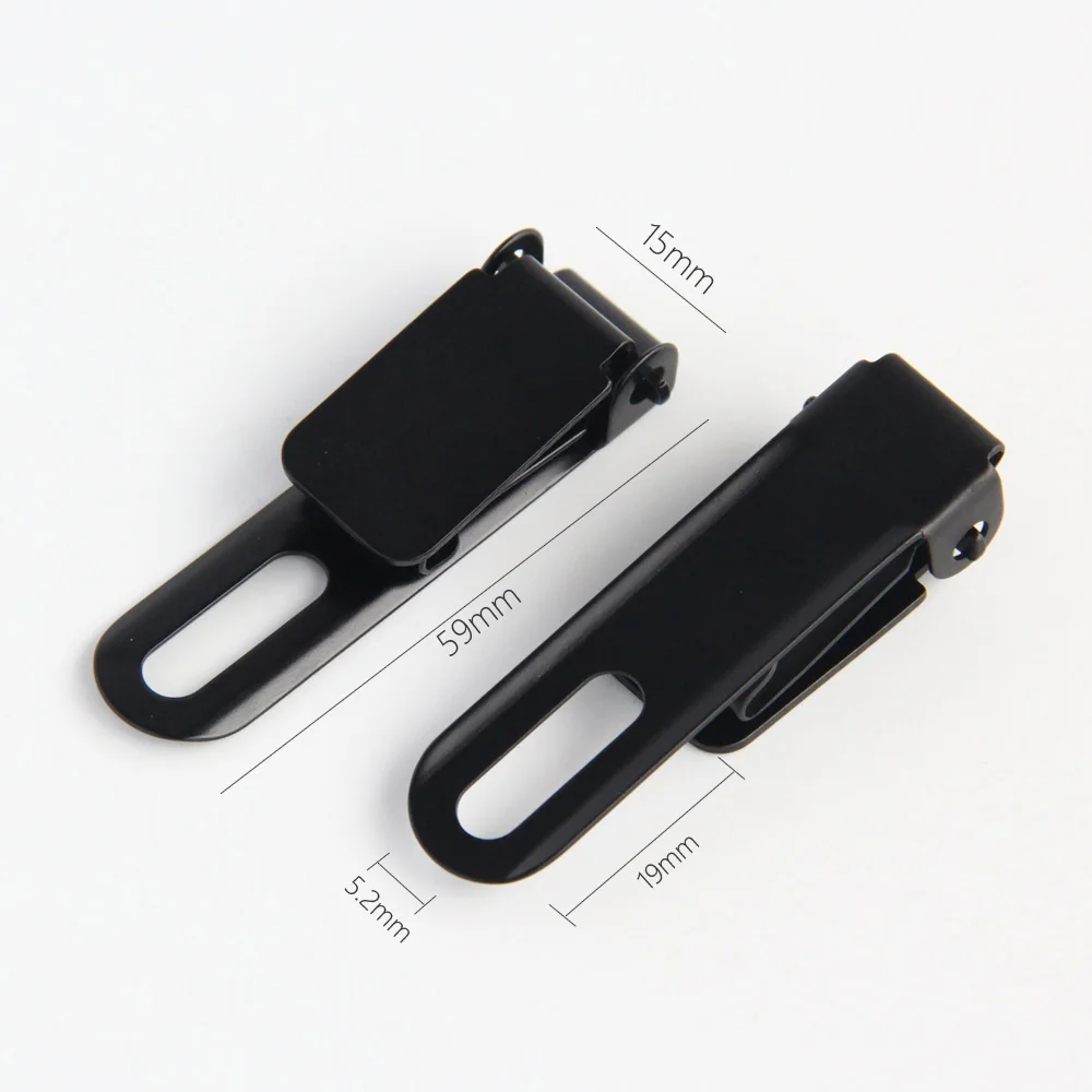 Тактический черный стальной зажим 2 шт. тонкий фиксированный для ремня переноски