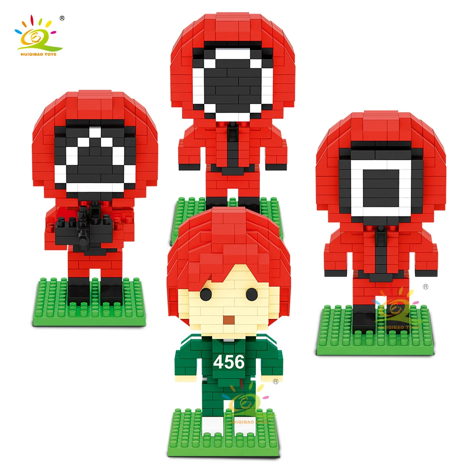 HUIQIBAO город кальмар фильм окружающий герой модель микро строительный блок тюрьма