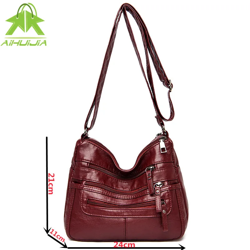 

Fashion Solid Color High Capacity Female Handbag Multi-Layer Classic Messenger Bag 2021 New High Quality Woman Shoulder Bags