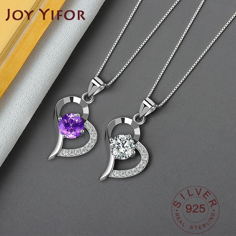 

925 Sterling Silver Necklace Lady Elegant Colorful Zircon Necklace Fashion Circle Tassel Sterling Silver Jewelry Round Necklace