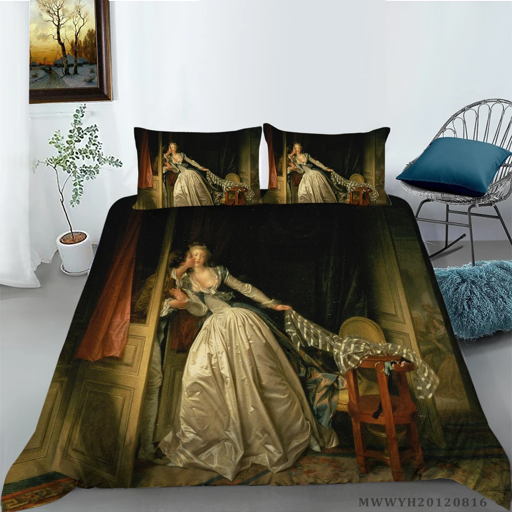 Горячая Распродажа картина маслом долина пейзаж печать Комплект постельного