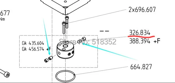Направляющая провода AGIE 326 834 3268 + гайка Алмазная направляющая для резки проволоки