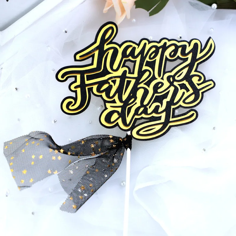 Baking Cake Decoration Happy Mother's day Thanksgiving Father's Day Suit Bow Tie Topper Birthday Card Decor Kids Favor | Дом и сад