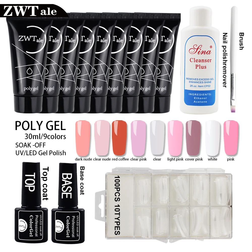 Набор из полигеля V Love для ногтей прозрачный Камуфляжный цвет форма кончиков