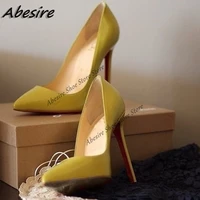 abesire new pumps shallow stilettos solid patent leather pumps thin heels woman spring autumn shoes fashion lady big size