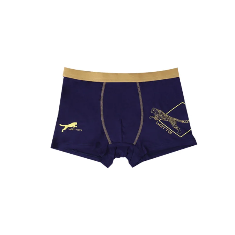 Print Navy Мужское бесшовное дышащее нижнее белье высокого качества, удобные Модальные хлопковые боксеры, мужские боксеры с принтом - Цвет: Print Navy