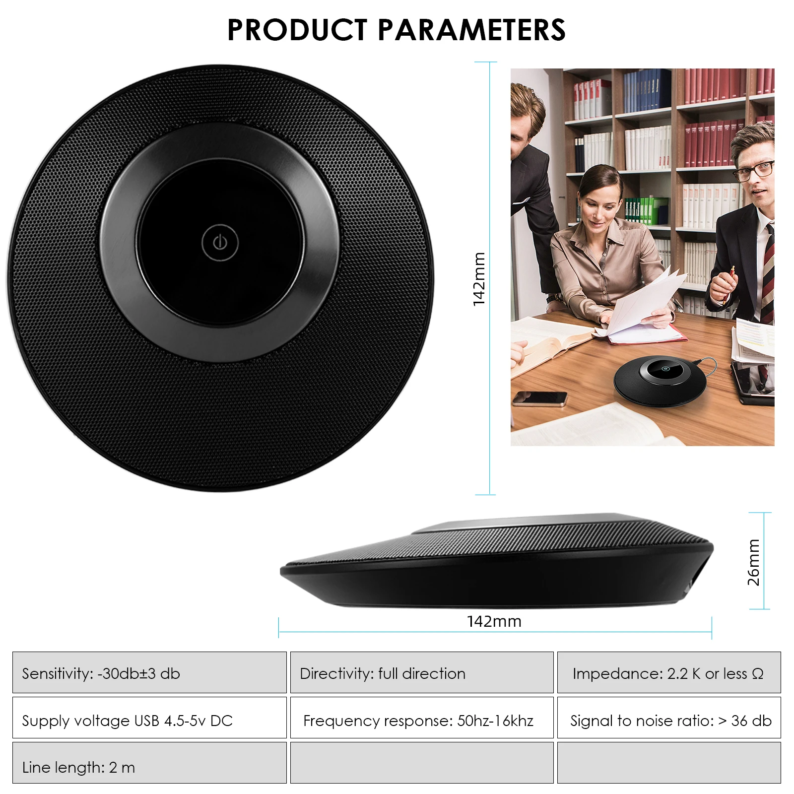 

USB Omnidirectional Microphone for Recording/Streaming/Gaming Professional Meeting Mic with Mute Switch