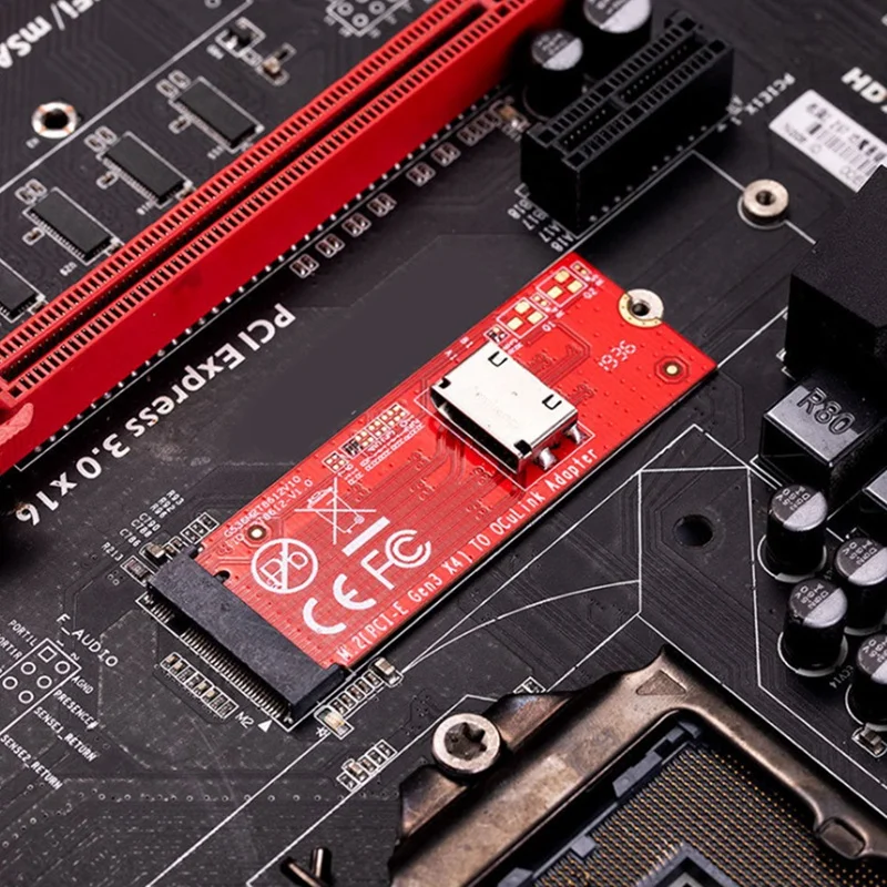 

For Pcie NVMe SSD X4 Converter IO-ADA86121 M.2 M-Key PCIe 3.0 to Oculink SFF-8612 Host Adapter