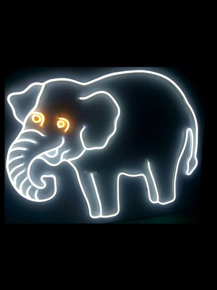 

Неоновая вывеска для слона, Настоящая стеклянная трубка для животных, коммерческая Женская лампа, сказочные огни, неоновые огни для комнат, ...