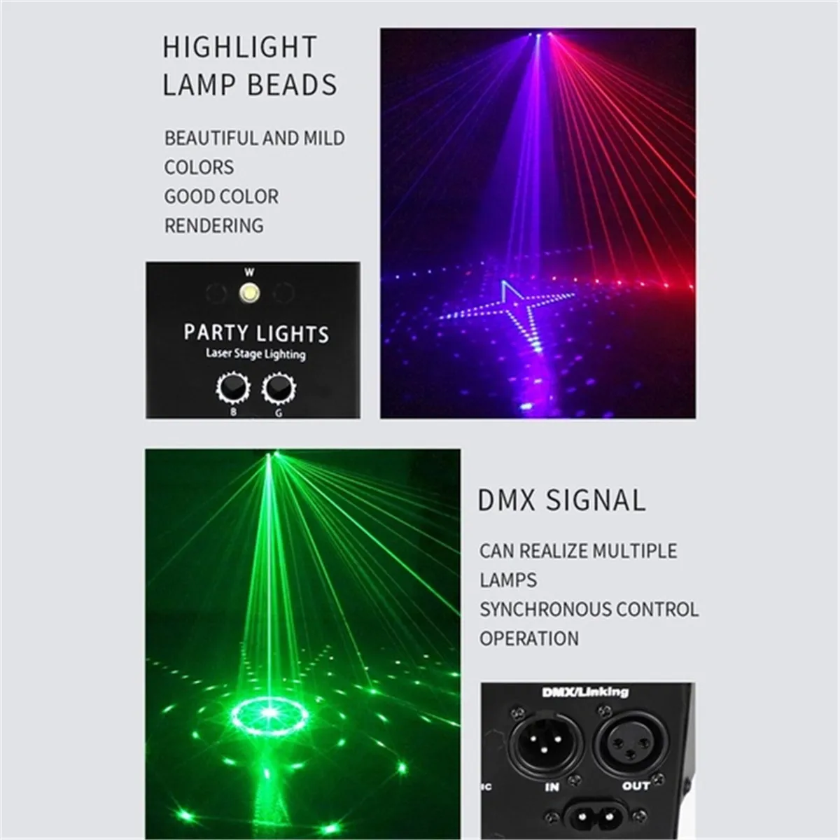 Светодиодный лазерный стробоскоп 500 Вт светодиодный диско-светильник DMX512