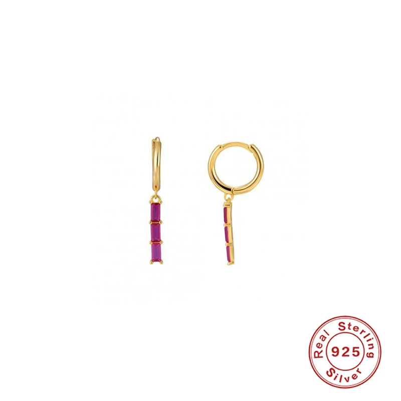 Серьги кольца женские из серебра 925 пробы с драгоценными камнями|Серьги-кольца| |