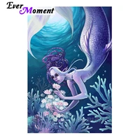 ever moment diamond painting mermaid mosaic making hobby handicrafts full square resin drill diy art room decor for giving 4y682
