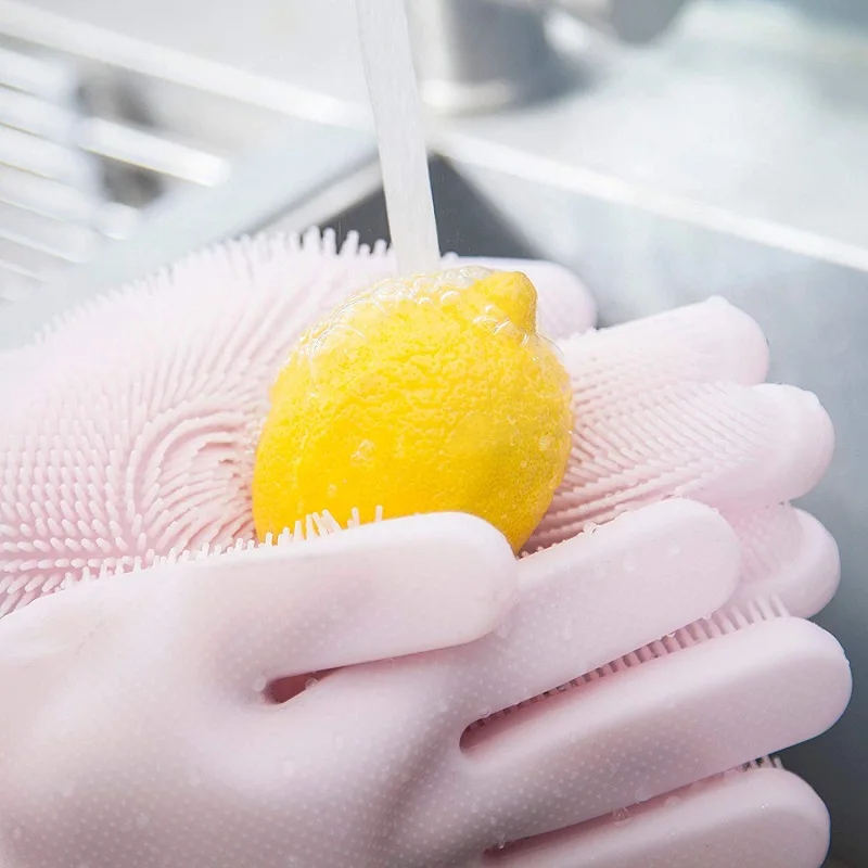 

Перчатки силиконовые многоразовые для мытья посуды, 1 пара