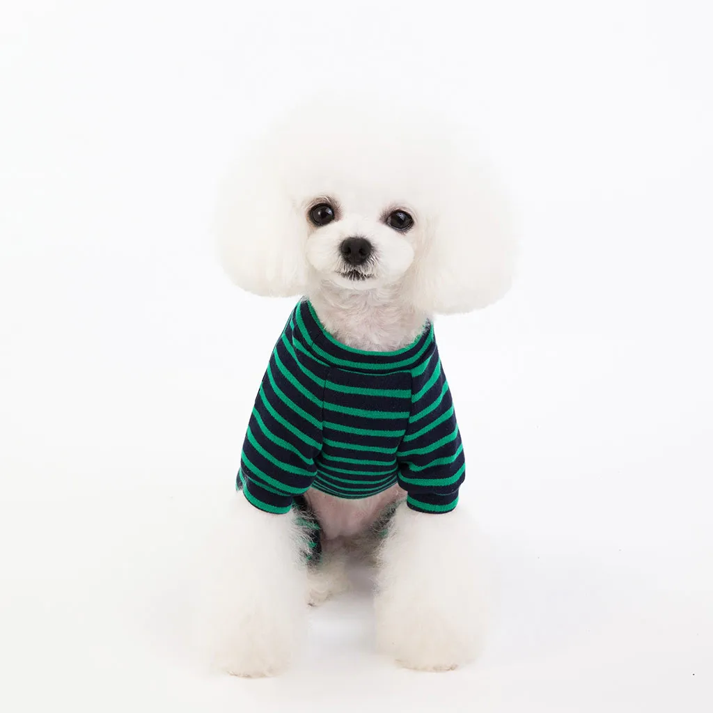 Pet Winter Stripe Color Bottoming Dog Costumes Cat Clothes Vest Shirt Household Family Home Accessories Dropshipping New | Дом и сад