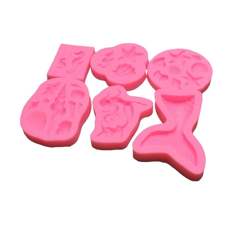 

Mermaid Fish Tail Silicone Mold Seaweed Shell Fondant Chocolate Baking Cake Decorating Tools Resin Clay Art Moulds