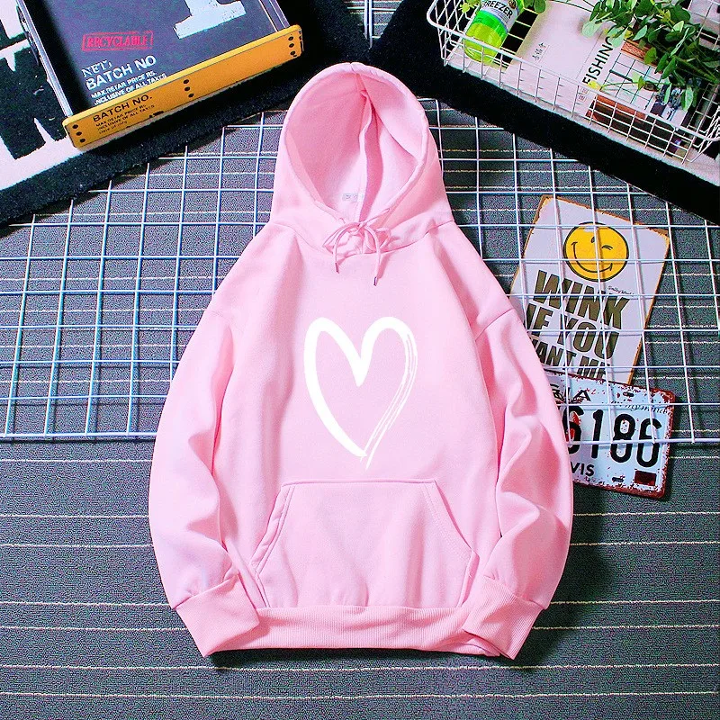

Korean Style Harajuku Oversized Long Sleeve Hoodie Pullover Couple Colthes for Women Loose Sweatshirt Casual Print Vintage Tops