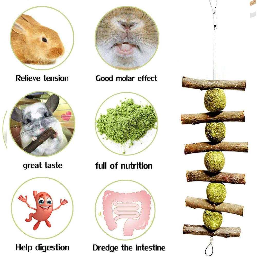 Rabbit Chew Toy Natural Organic Apple Stick Molars Chinchillas Dutch Pig Hamster Interactive Play To Improve Dental Health | Дом и сад