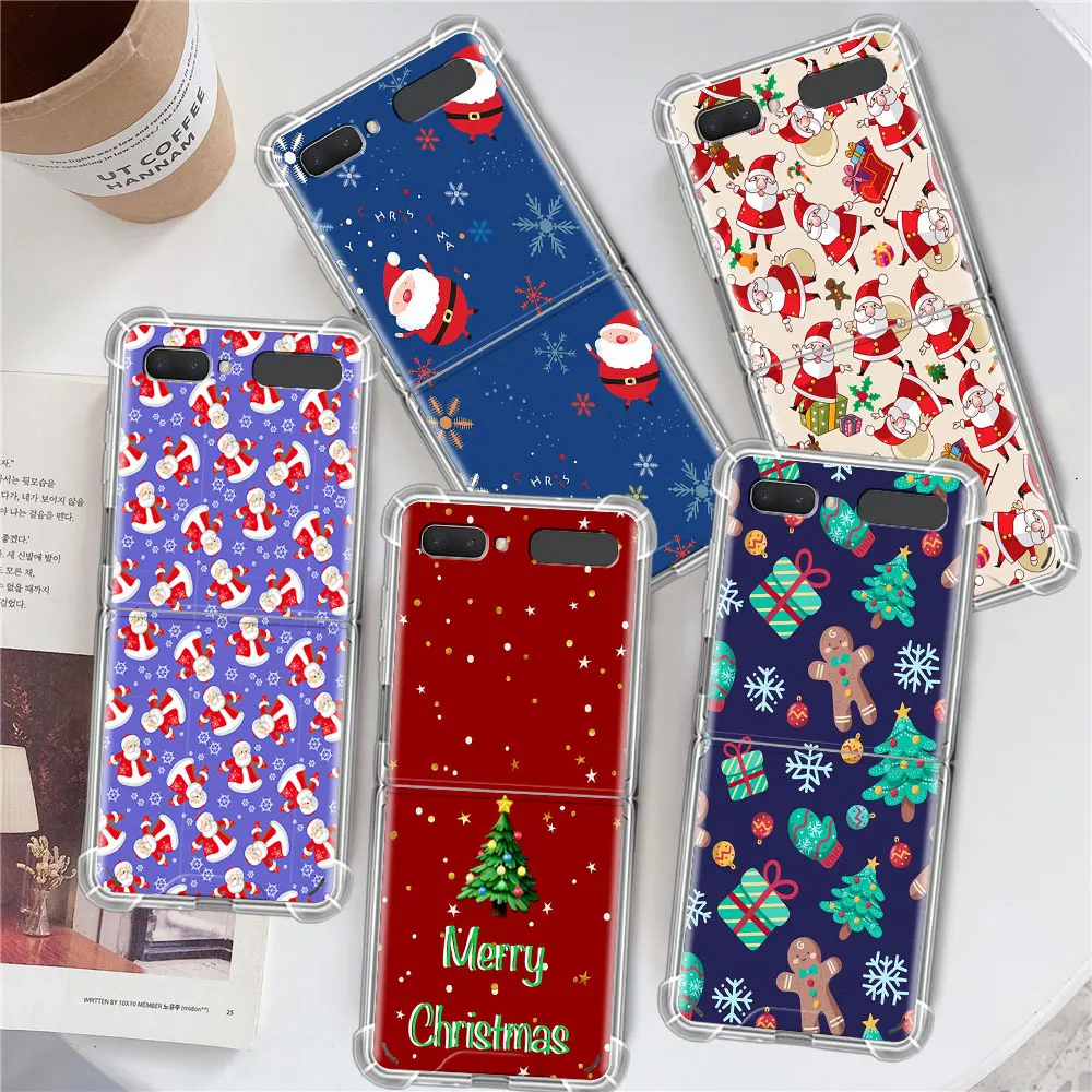 

Folding Airbag Case for Samsung Galaxy Z Flip 3 5G Full Protection Bag for Z Flip 5G Silicone Phone Cover Merry Christmas