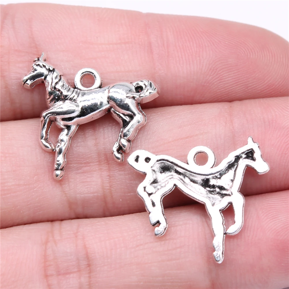 

WYSIWYG 10pcs Charms 23x20mm Horse Charms Pendant Antique Silver Color For Jewelry Making DIY Jewelry Findings
