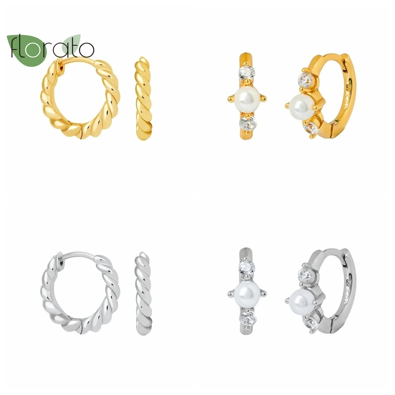 

925 Silver Ear Buckle Earring Pendientes Minimalist Sparkling Zircon Loop Earring Fine Jewelry For Woman Ladies Girl Charming