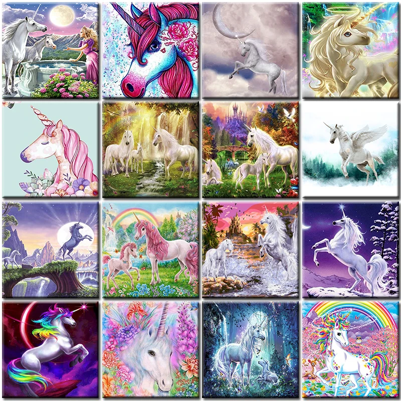 Paintings By Numbers DIY Picture Unicorn Animal Paint Home Decoration Canvas Painting Coloring For Living Room Artwork Kids Gift