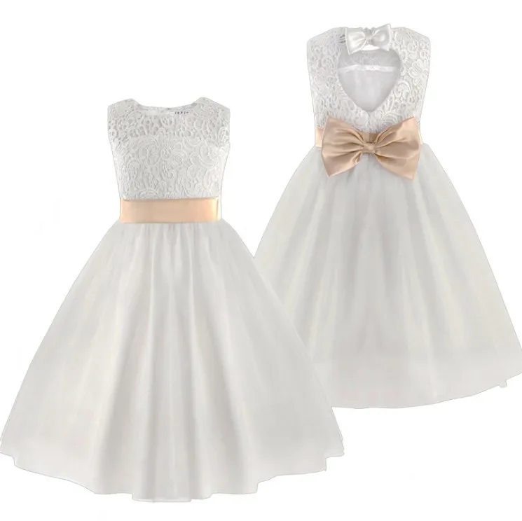 

Белое платье с цветочным узором для девочек; Милое платье с кружевной аппликацией, платья для торжеств детское вечернее платье на свадьбу, п...